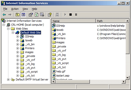 IIS
SSL server certificate - internet services manager